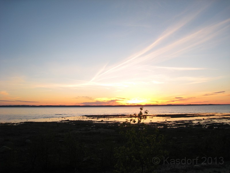 2013 Bayshore Half 355.JPG - At the end of the race and the day, the sun sets on Grand Bay in Traverse City.